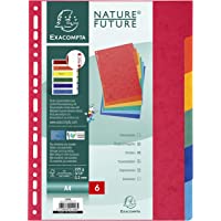 Exacompta Colorspan 1406E - Juego de 6 separadores de cartulina lustrada DIN A4- colores vivos